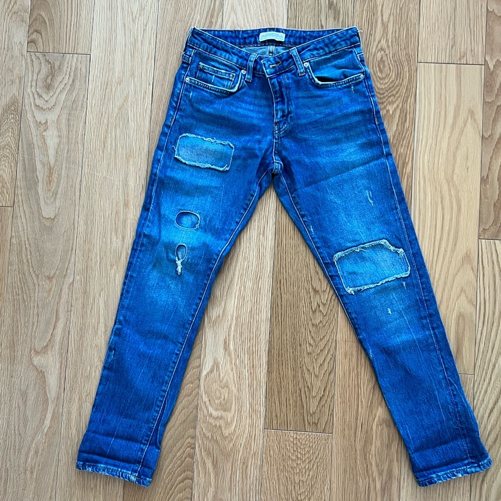 Distressed jeans